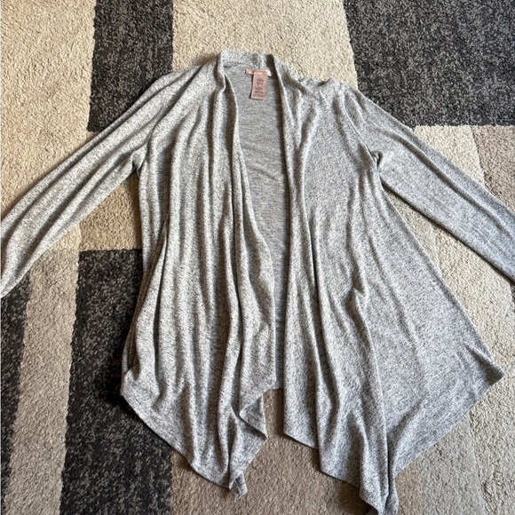 Philosophy Sweaters - Philosophy Open Front Heather Gray Women's Cardigan - Large